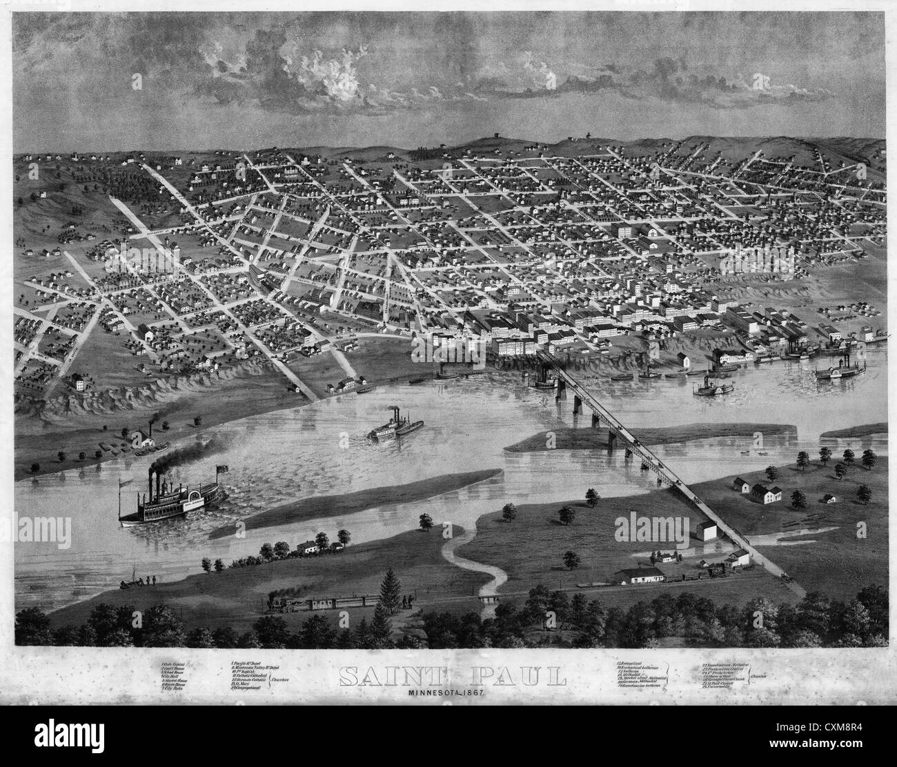 Historic Map - St. Paul, MN - 1867