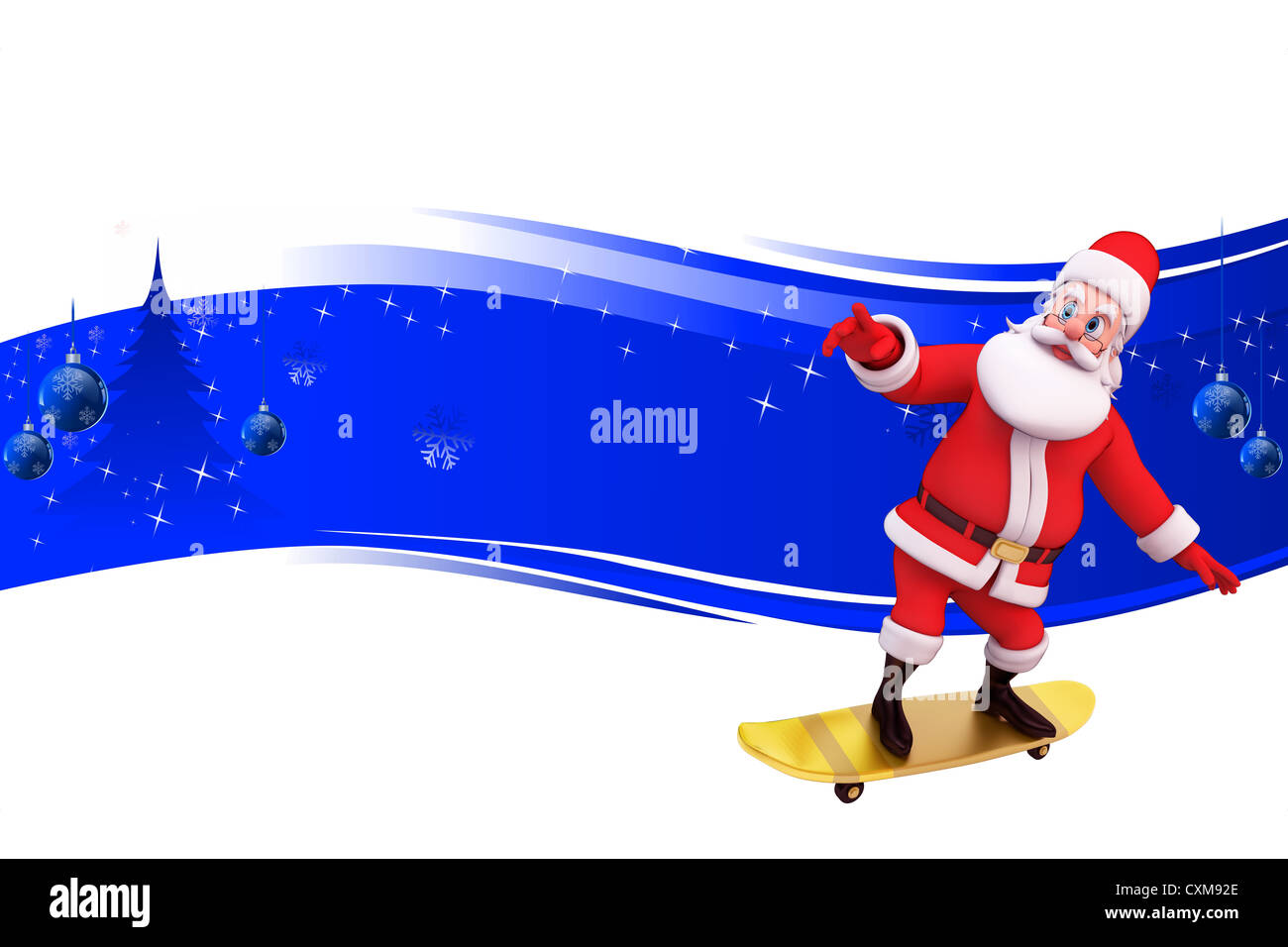 santa claus on blue color background with gifts Stock Photo - Alamy