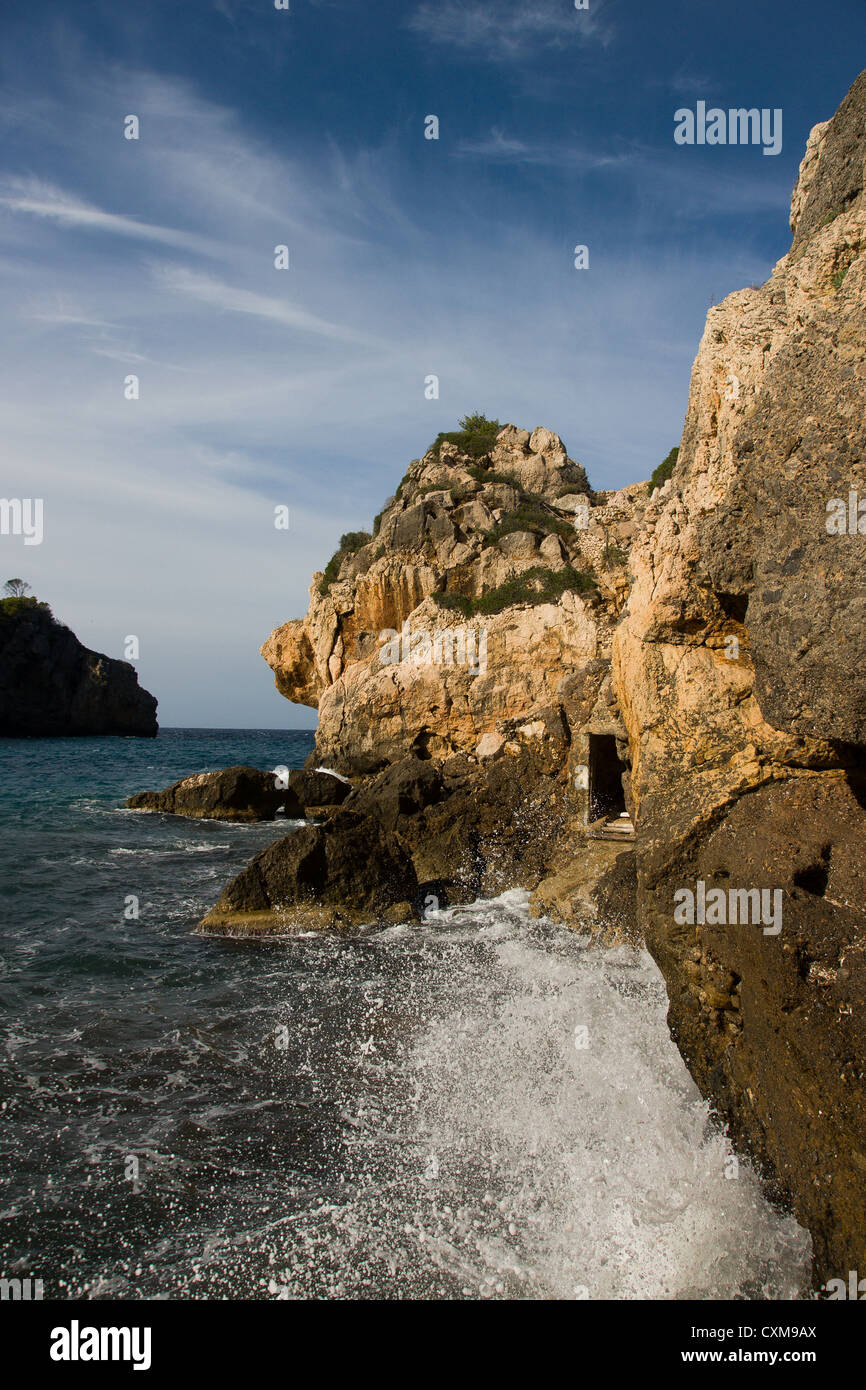 The Norhwestern coast of the Spanish island Mallorca, The Tramuntana mountains Stock Photo