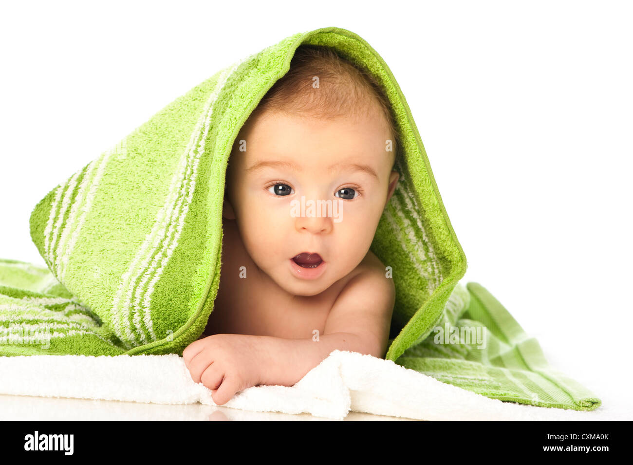 Freshly bathed baby Stock Photo Alamy