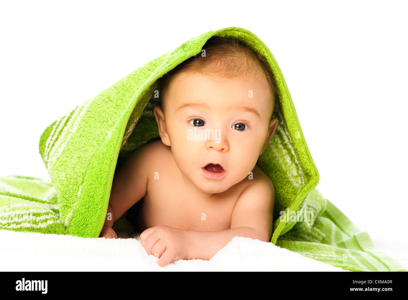 Freshly bathed baby Stock Photo Alamy