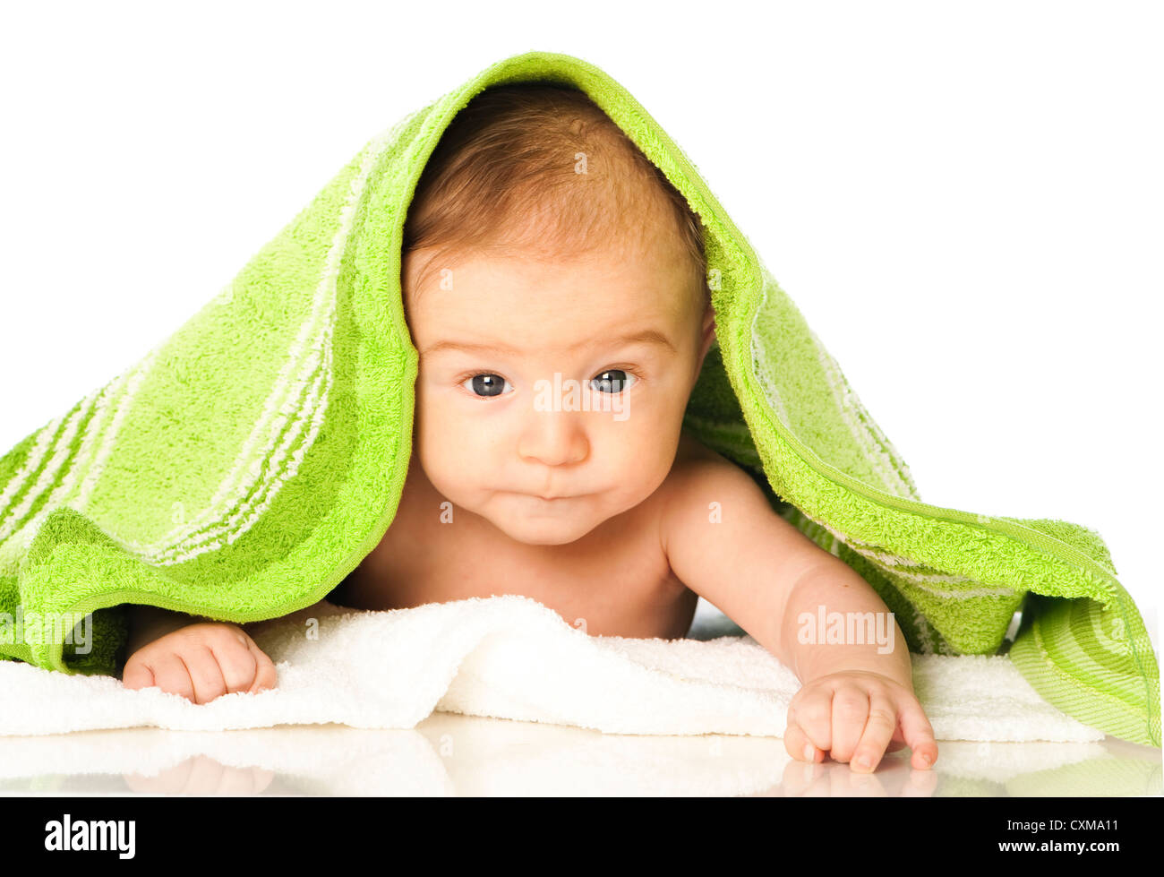 Freshly bathed baby Stock Photo Alamy