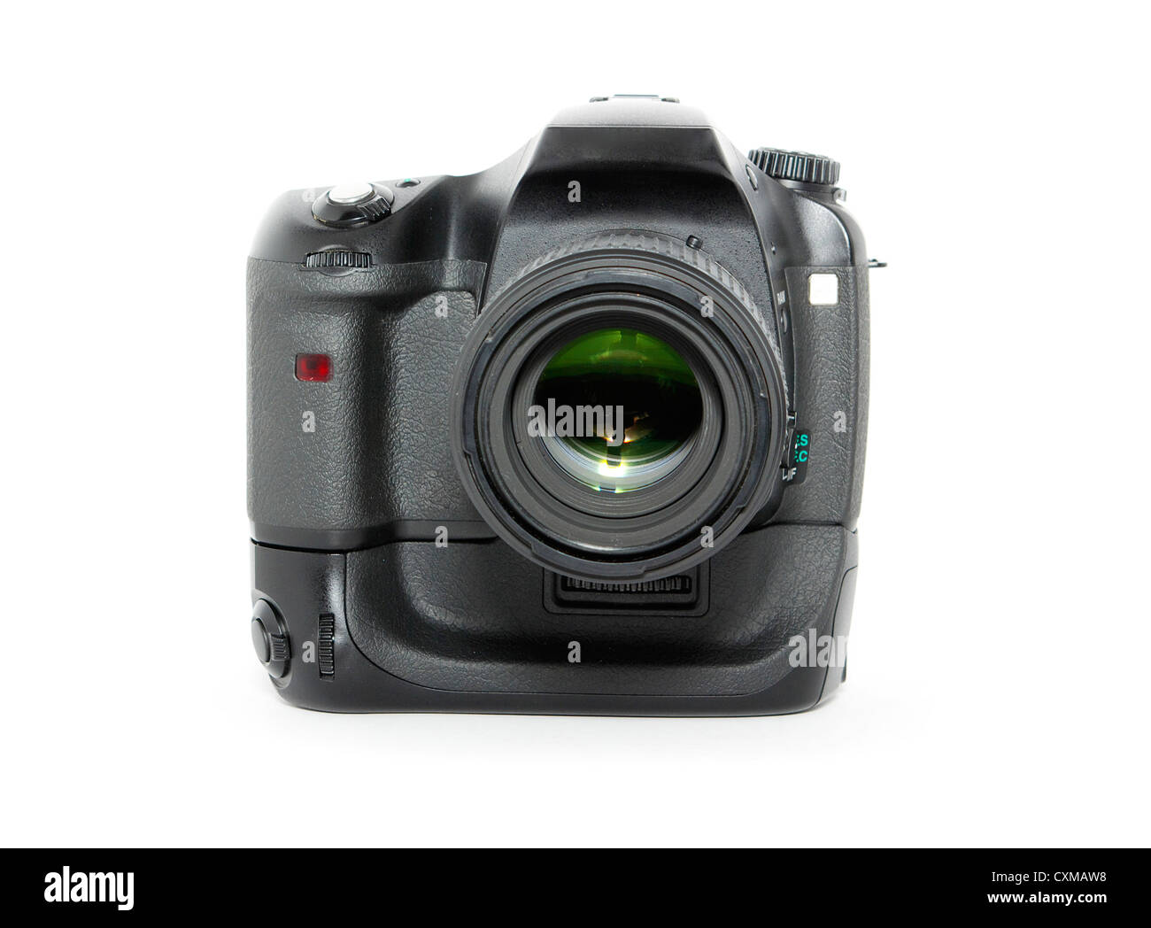 black digital camera isolated on a white Stock Photo - Alamy
