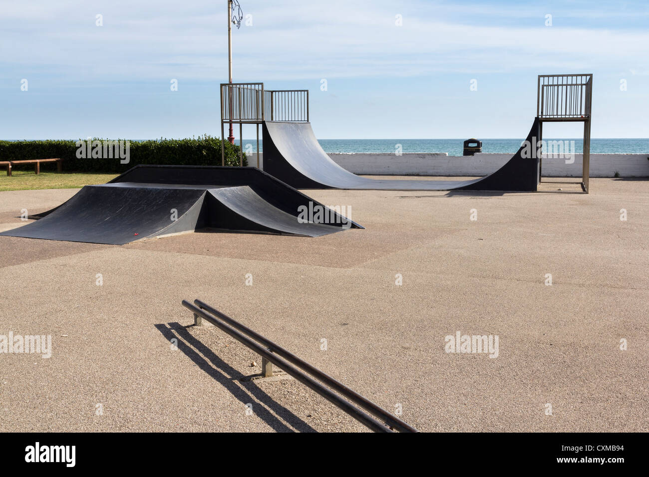 Skatepark on the seafront at Bognor Regis, West Sussex England UK Stock Photo