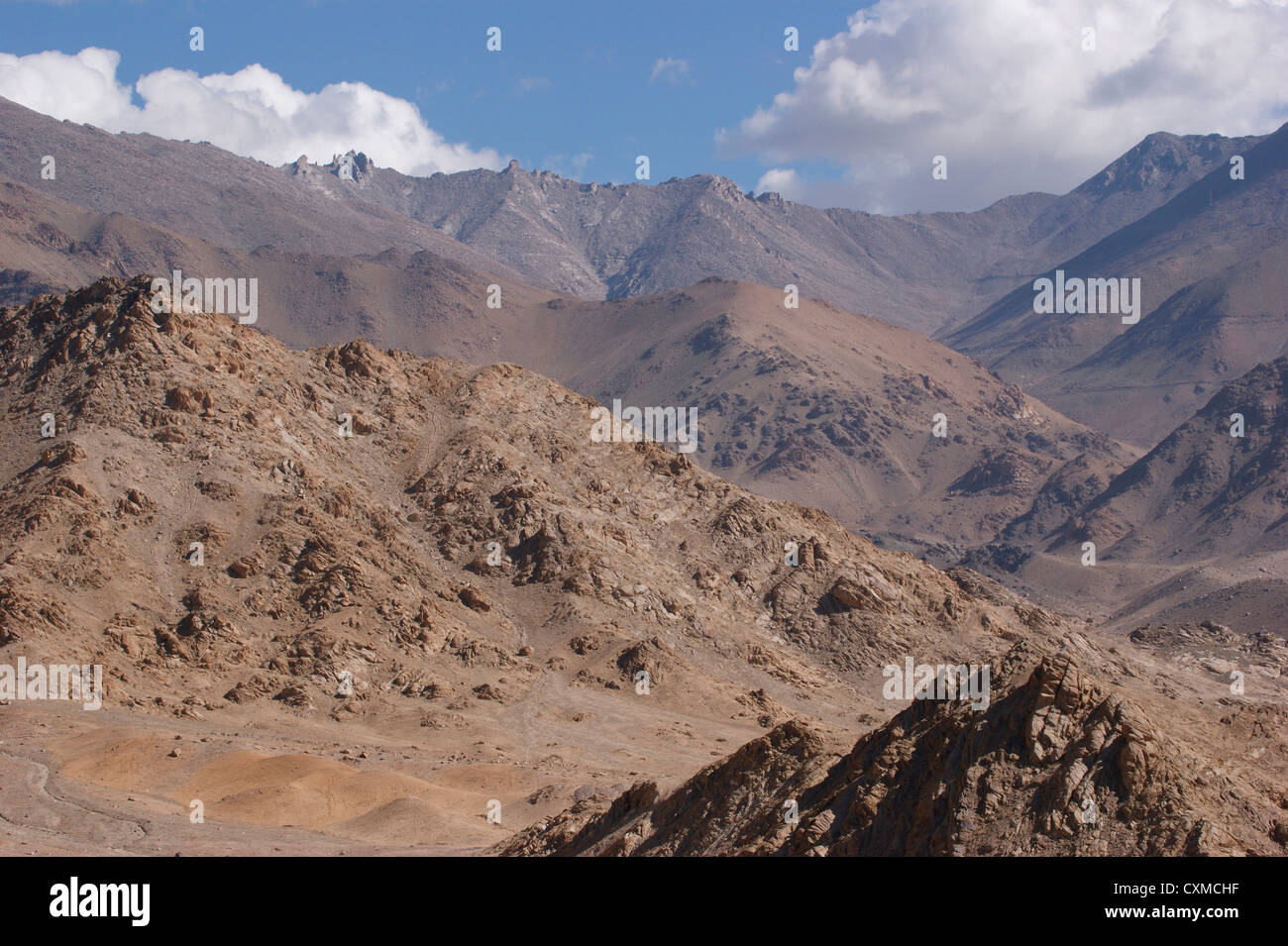 ladakh range, landscape near leh, jammu and kashmir, india Stock Photo