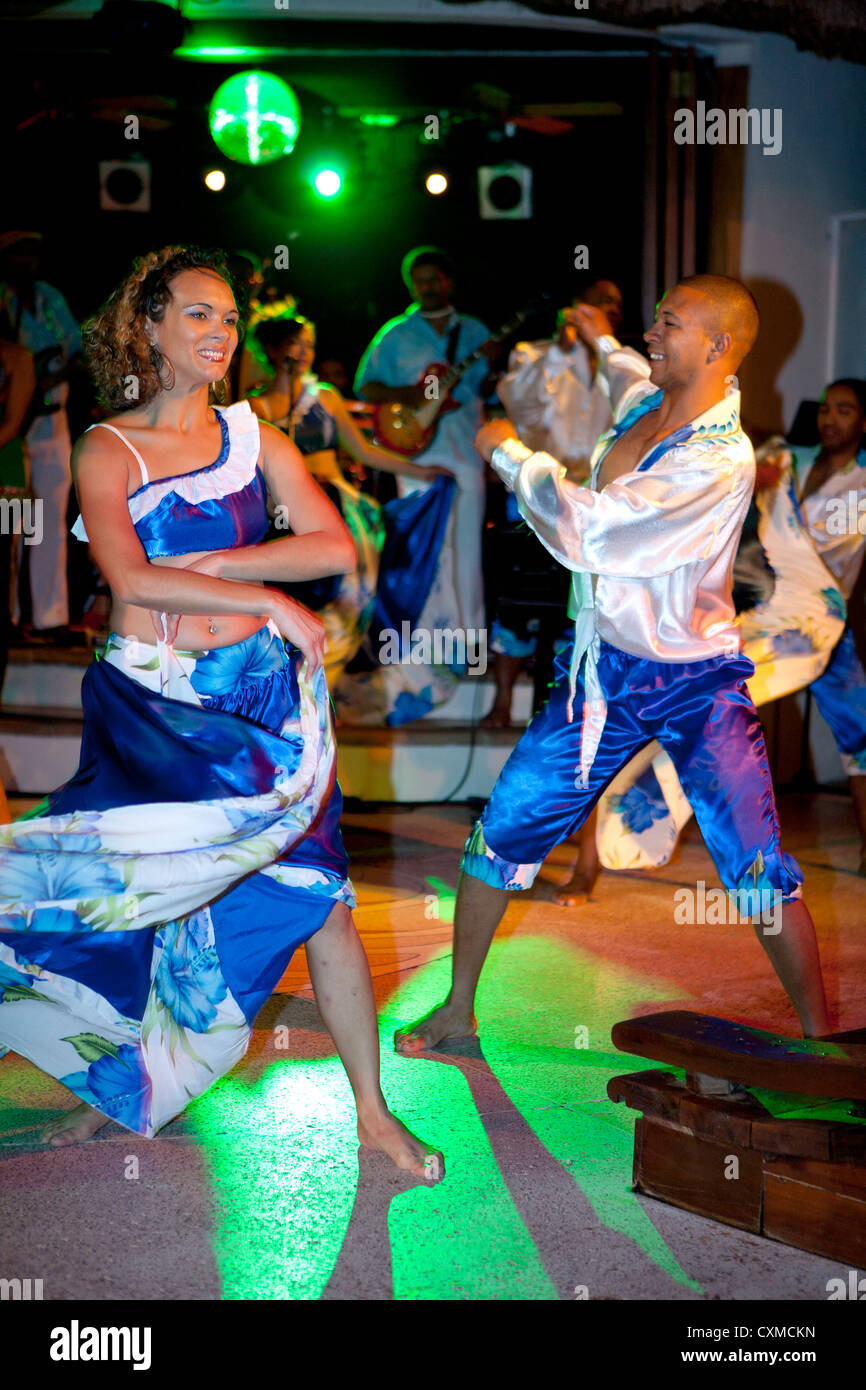 Sega dancers perform at the One&Only Le Saint Géran resort, Mauritius Stock Photo