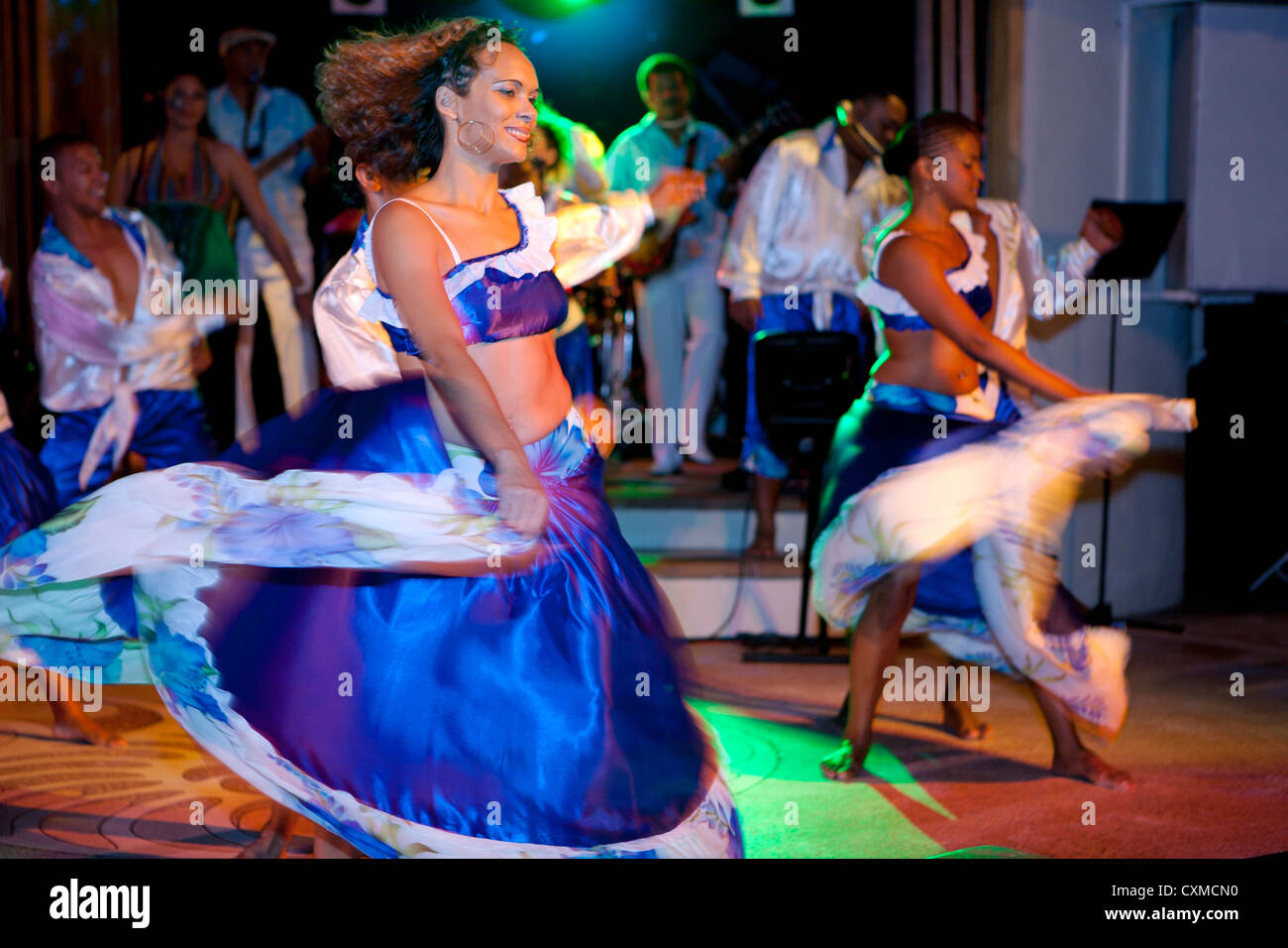 Sega dancers perform at the One&Only Le Saint Géran resort, Mauritius Stock Photo
