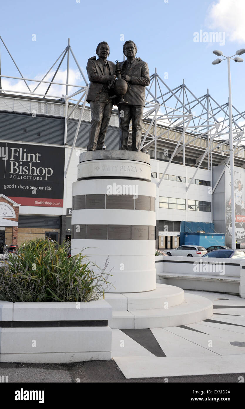The Brian Clough and Peter Taylor statue outside Derby County's