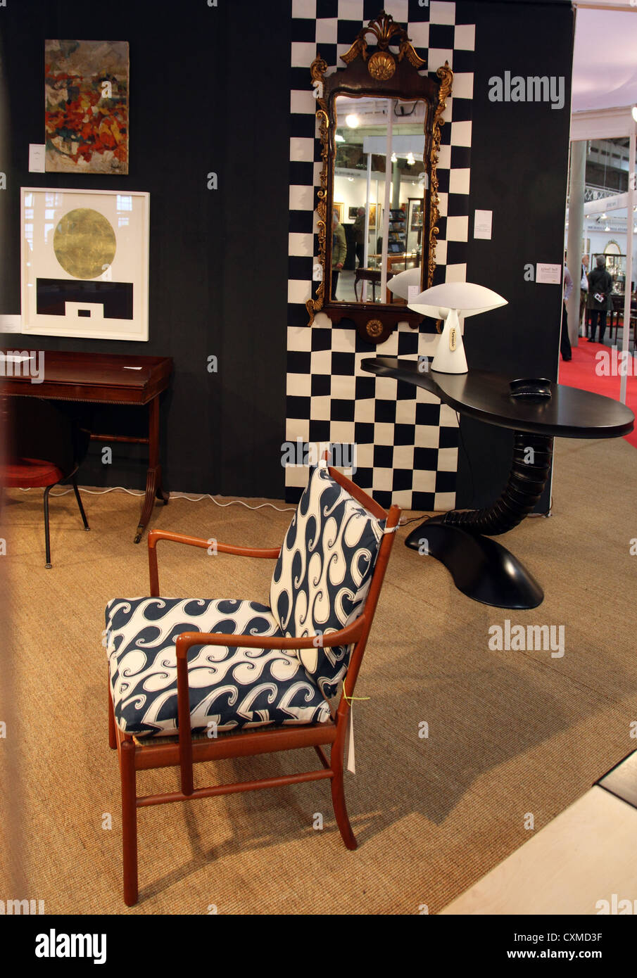 eclectic mix of 21st century and antique furniture at the Irish Antique Dealers 47th Annual Fair Stock Photo