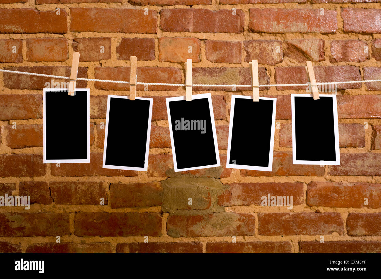 Four Brown Tags Hanging On Ropes Stock Photo - Download Image Now