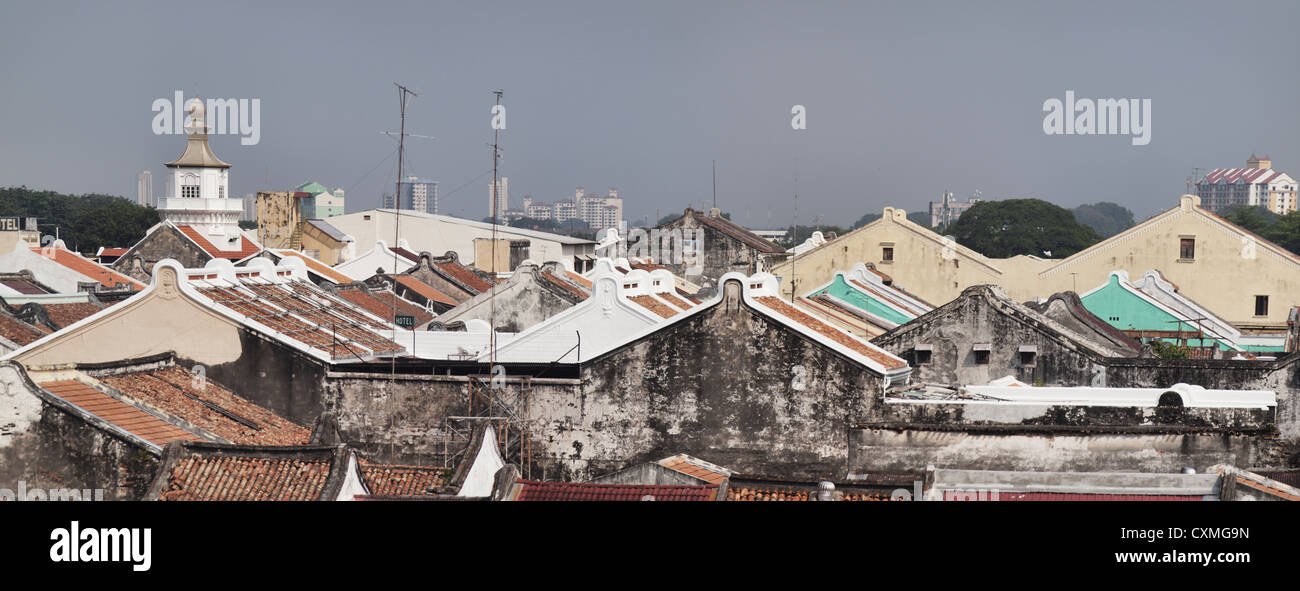 Malacca rooftop view Stock Photo