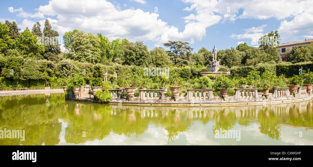 Florence, Italy. Old Boboli Gardens during a sunny day in summer season Stock Photo