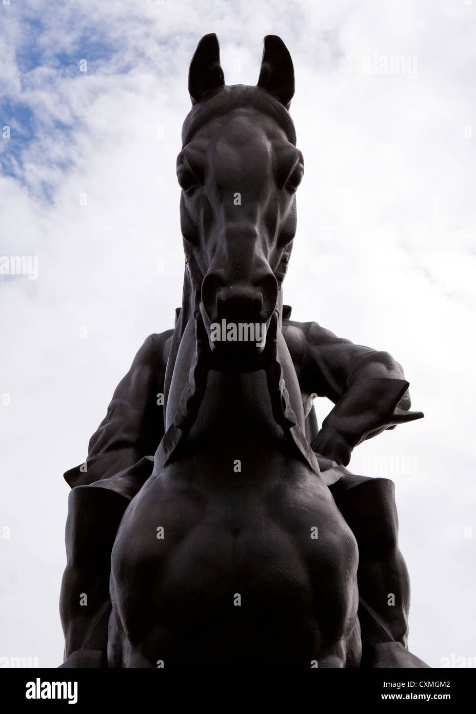 Horse statue from below Stock Photo