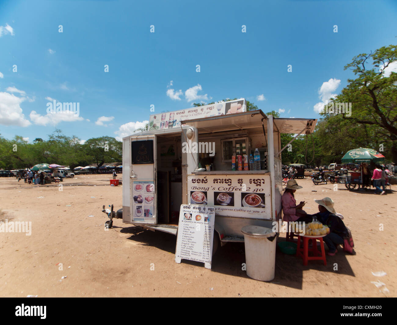 Mobile Cambodian coffee shop Stock Photo Alamy