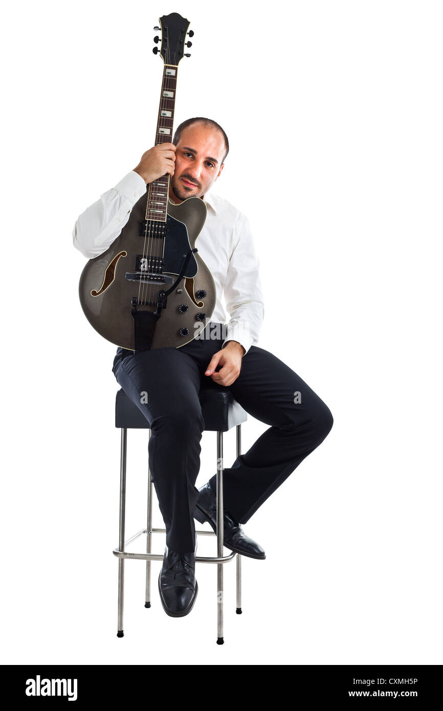 Playing guitar sitting on stool hires stock photography and images Alamy