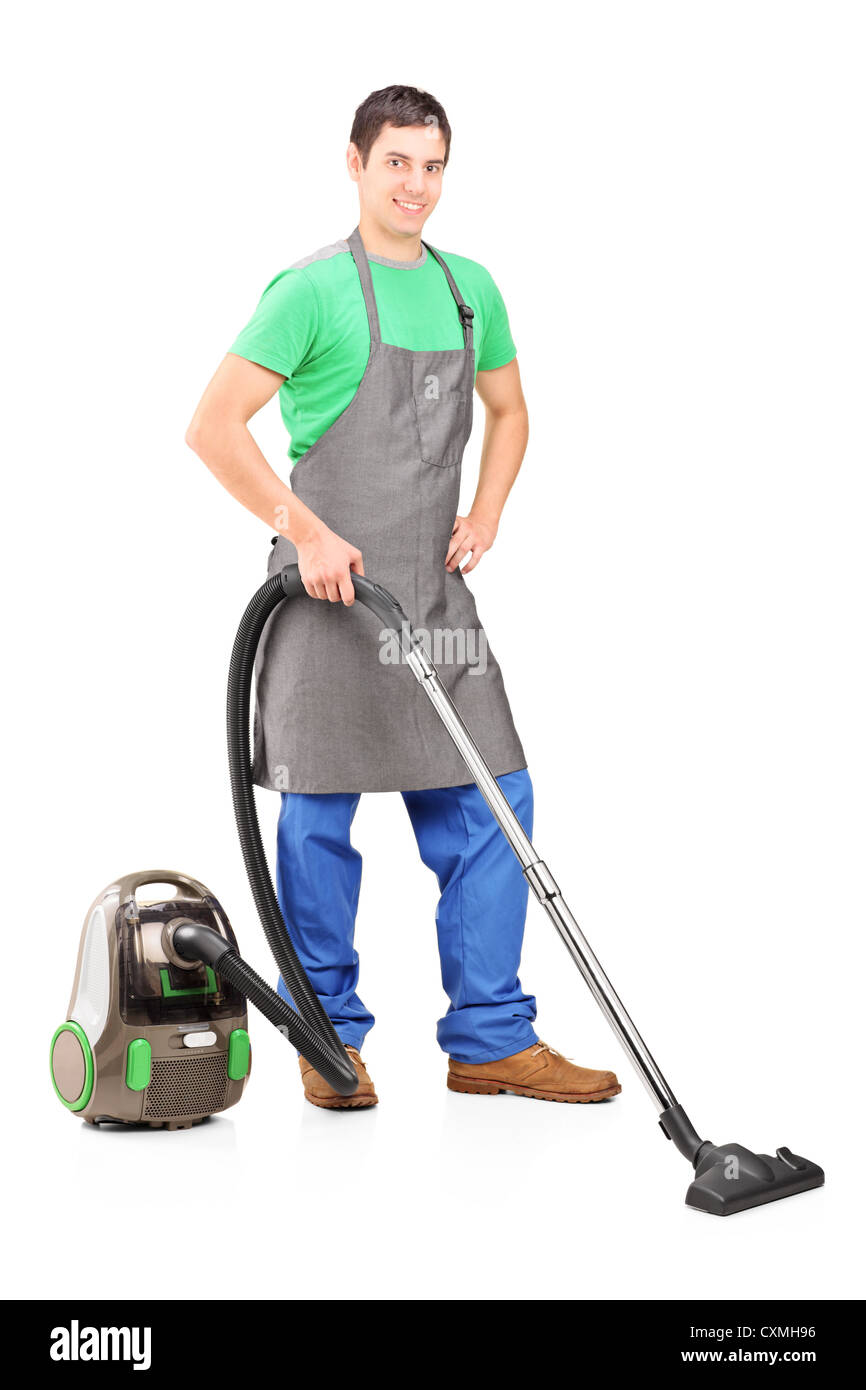 man vacuum cleaner stock