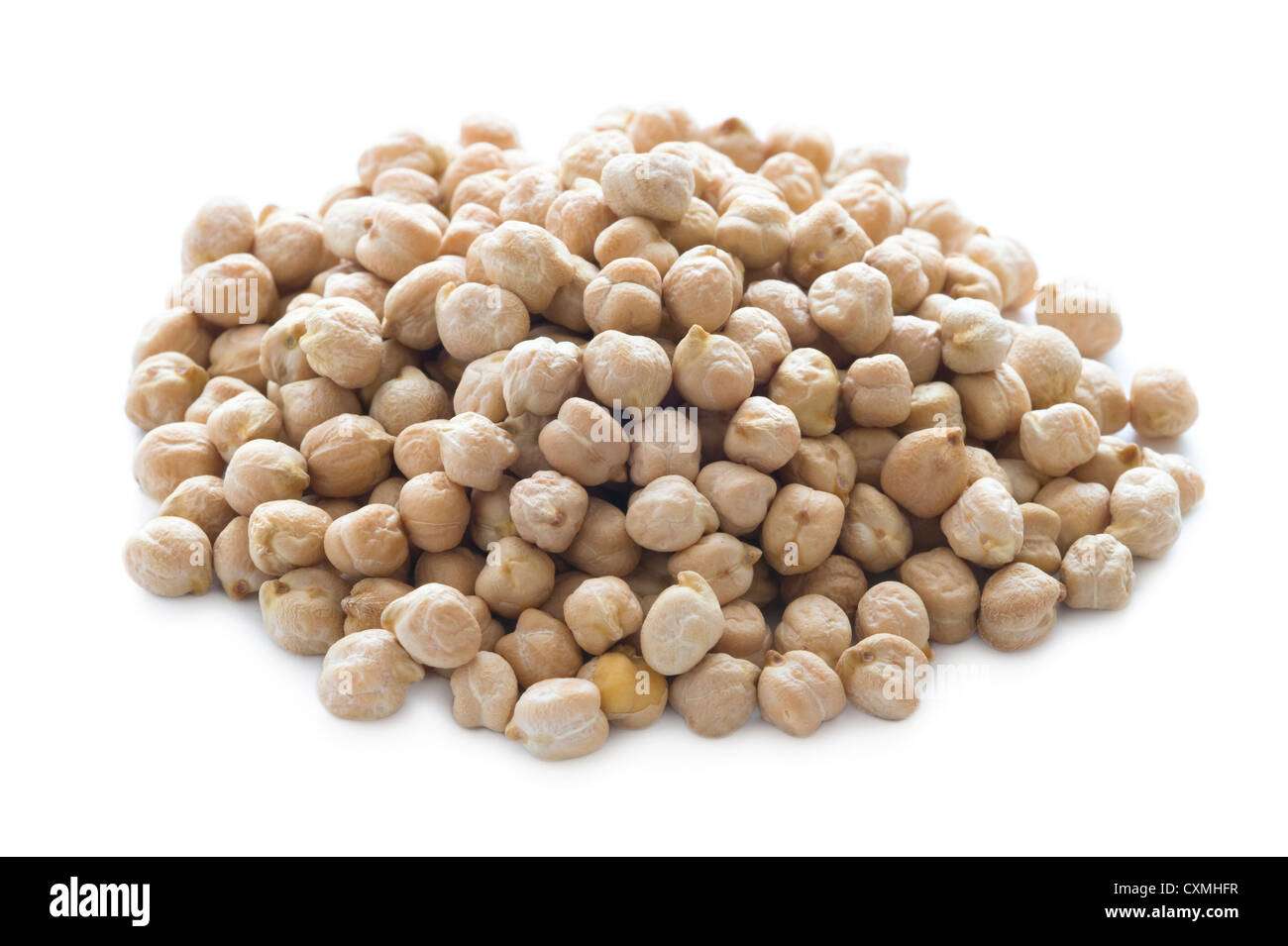 raw uncooked dry chickpeas isolated on white Stock Photo