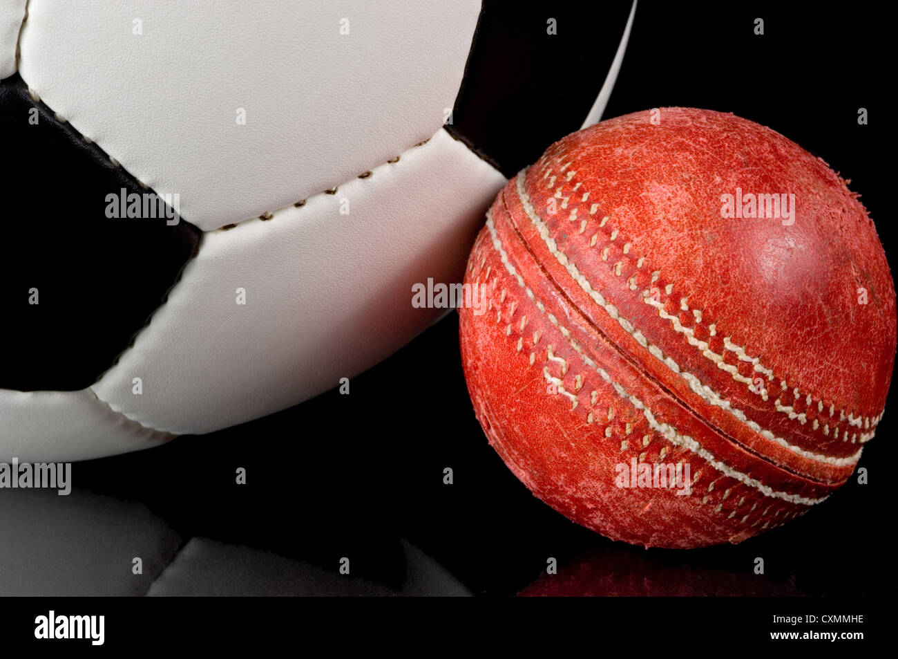 England's games - Cricket and Football - Soccer -indicates England's historic influence in the world Stock Photo