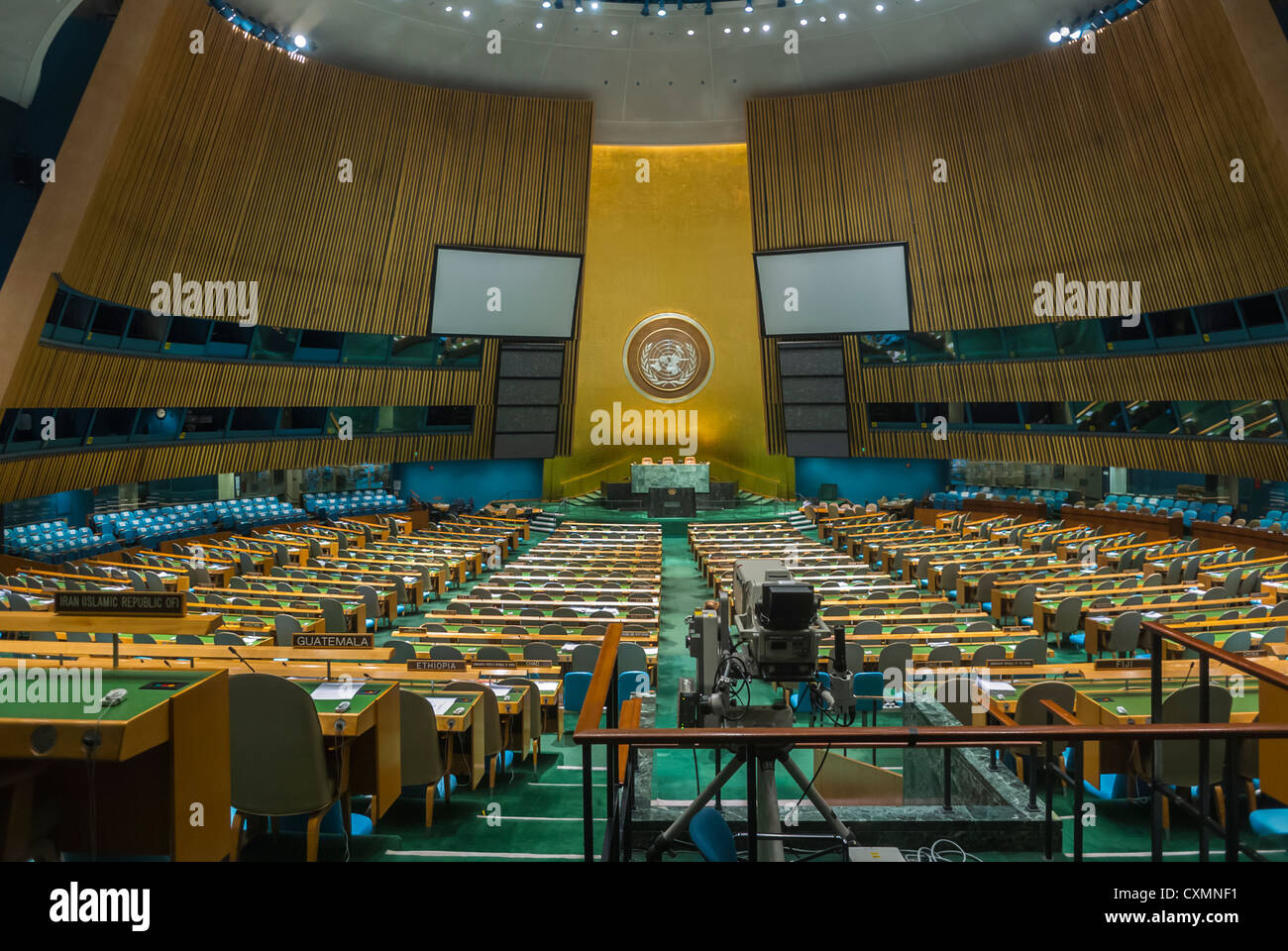 New York, NY, USA, inside General Assembly Meeting Room, U.N. United