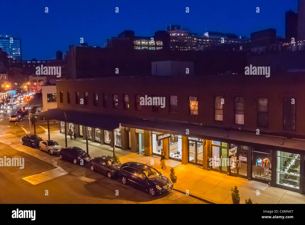 New York City, NY, USA, Street Scenes, Washington Street, in the Meat Packing District, at Dusk Stock Photo