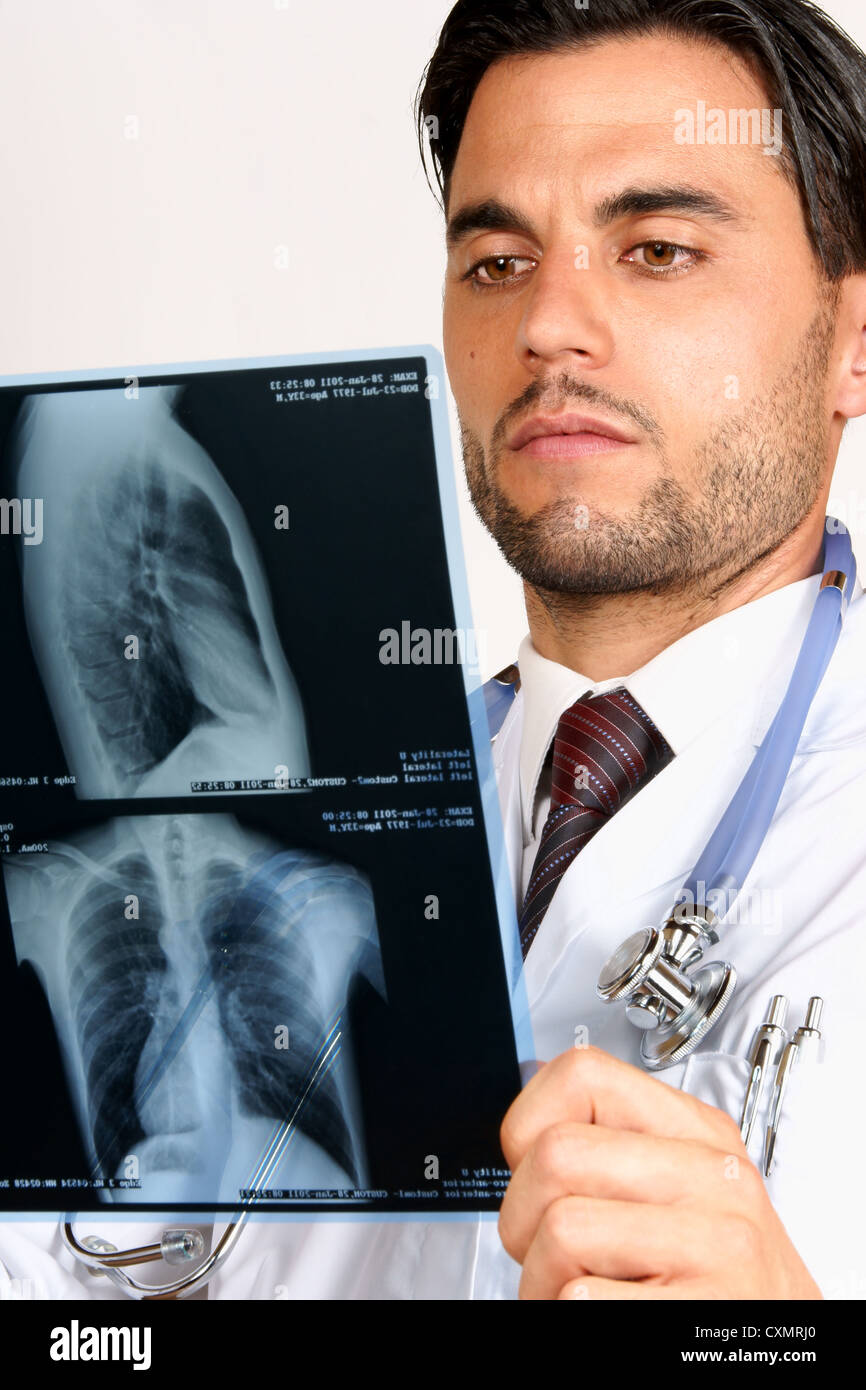 Doctor examining chest xrays. With copy space Stock Photo Alamy
