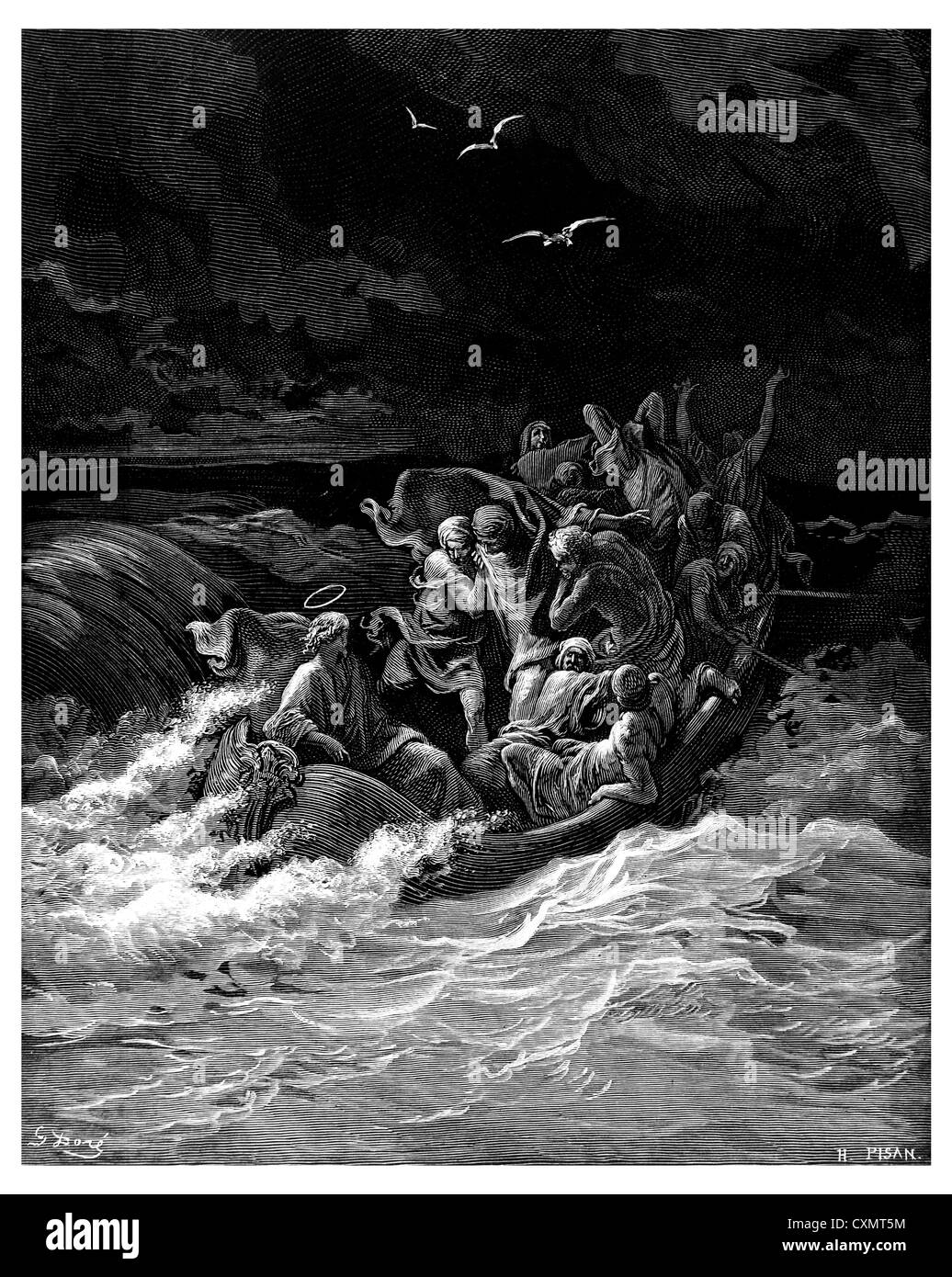 Jesus resists the storm Stock Photo
