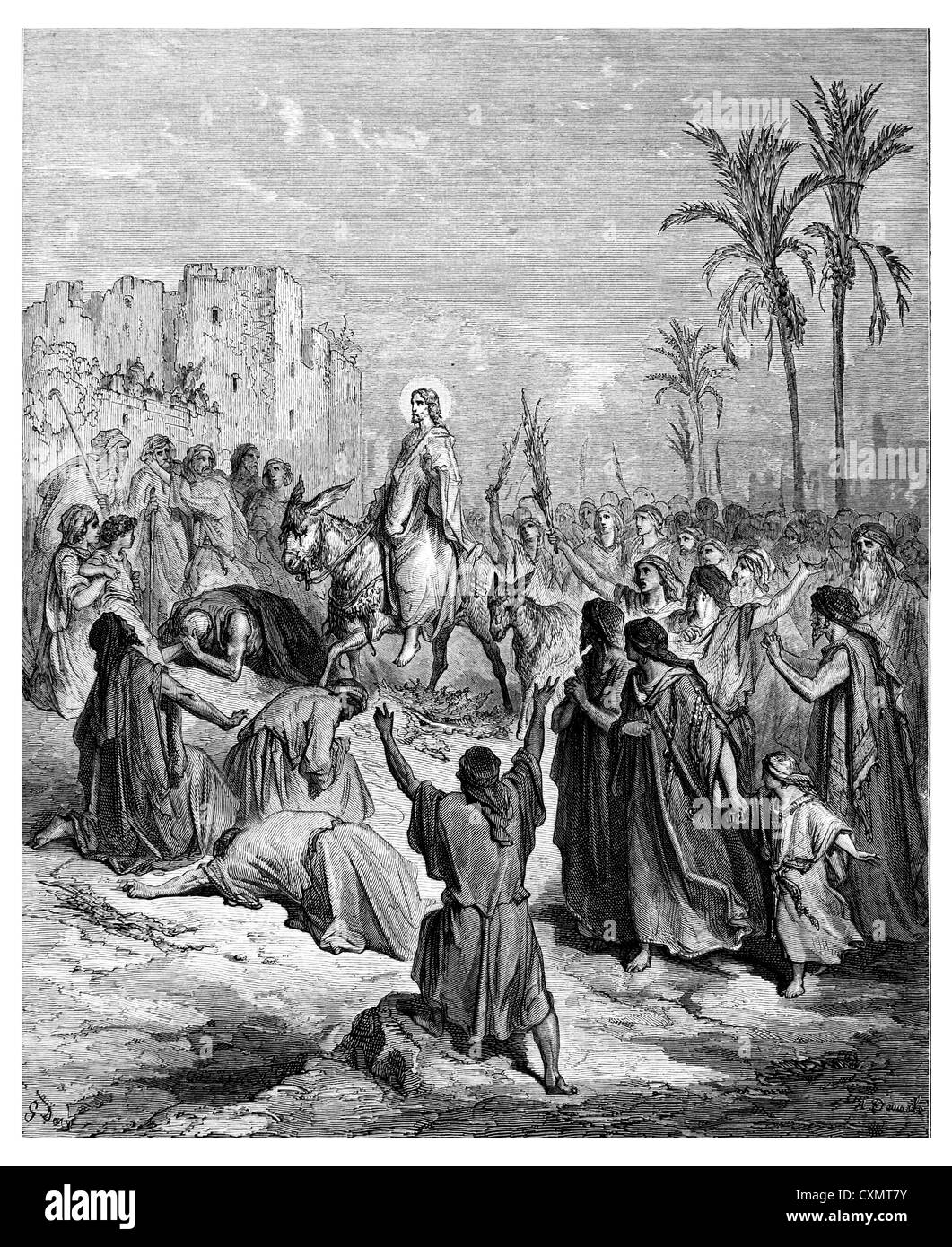 Entry of Jesus into Jerusalem Stock Photo