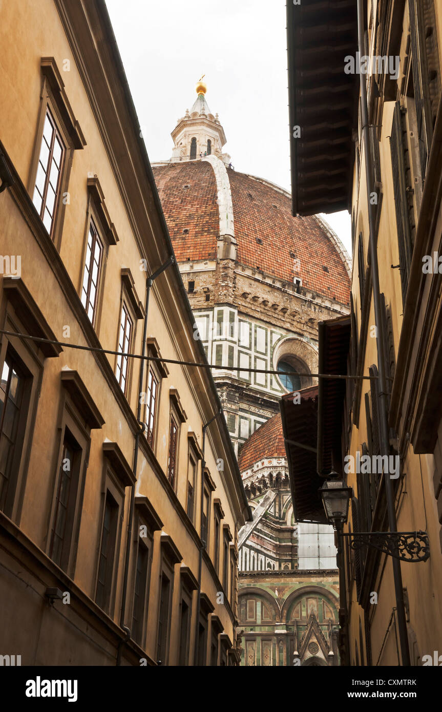 view of the dome and the church of St. Maria Novella in Florence Stock Photo