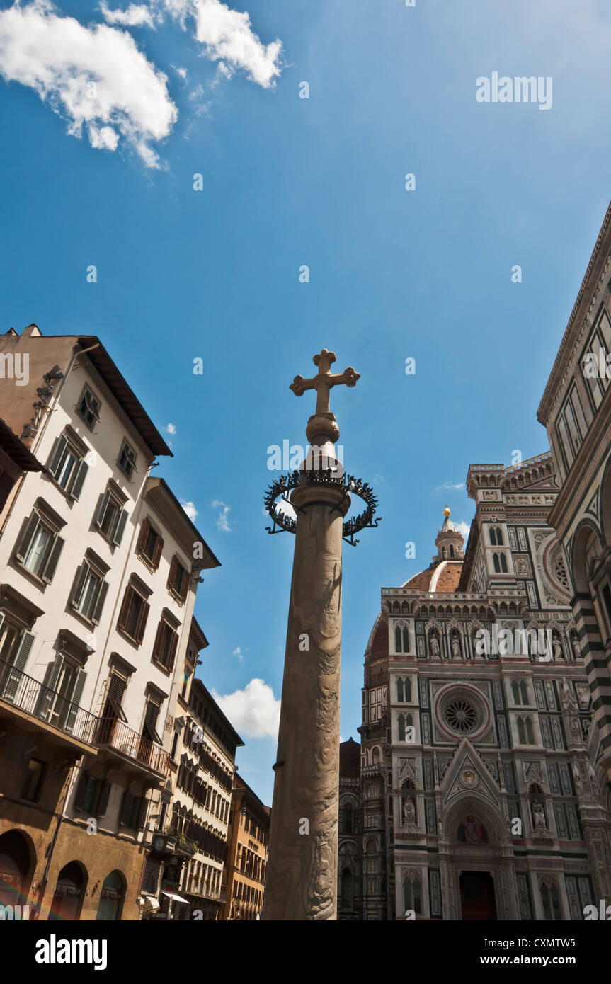 view of the dome and the church of St. Maria Novella in Florence Stock Photo