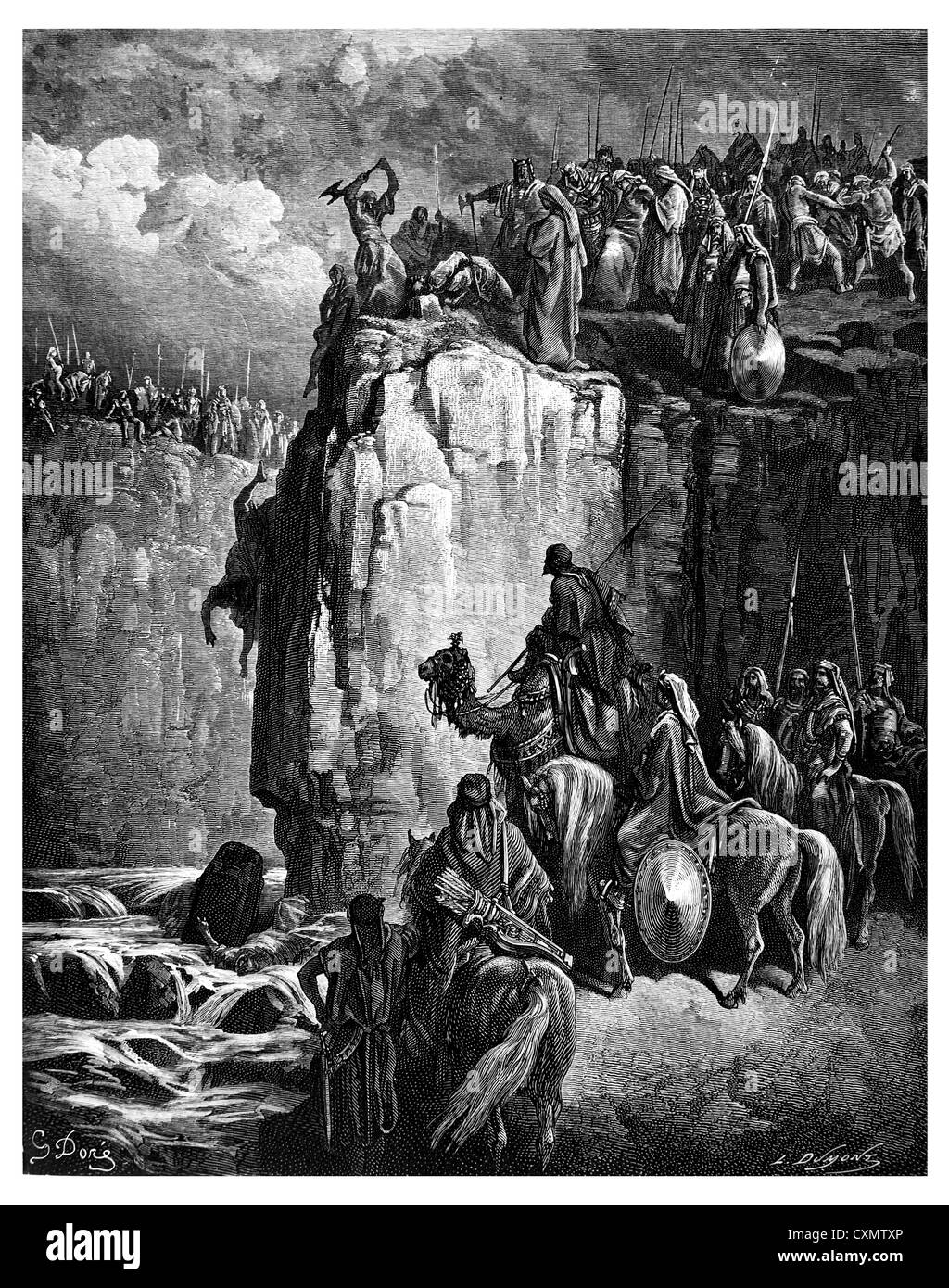 Elijah kills the prophets of Baal Stock Photo