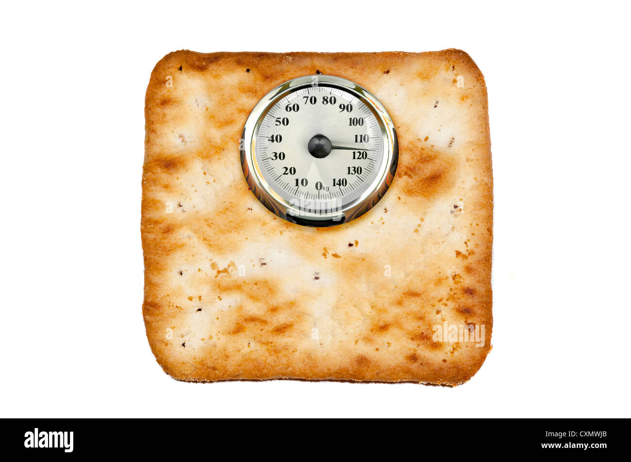 Weight scale made of cookies Stock Photo