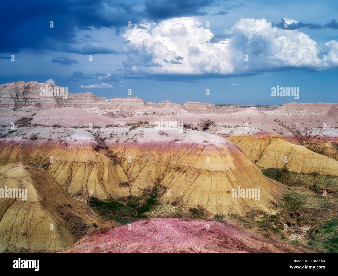 Colorful rocks at Badlands National Park, South Dakota Stock Photo