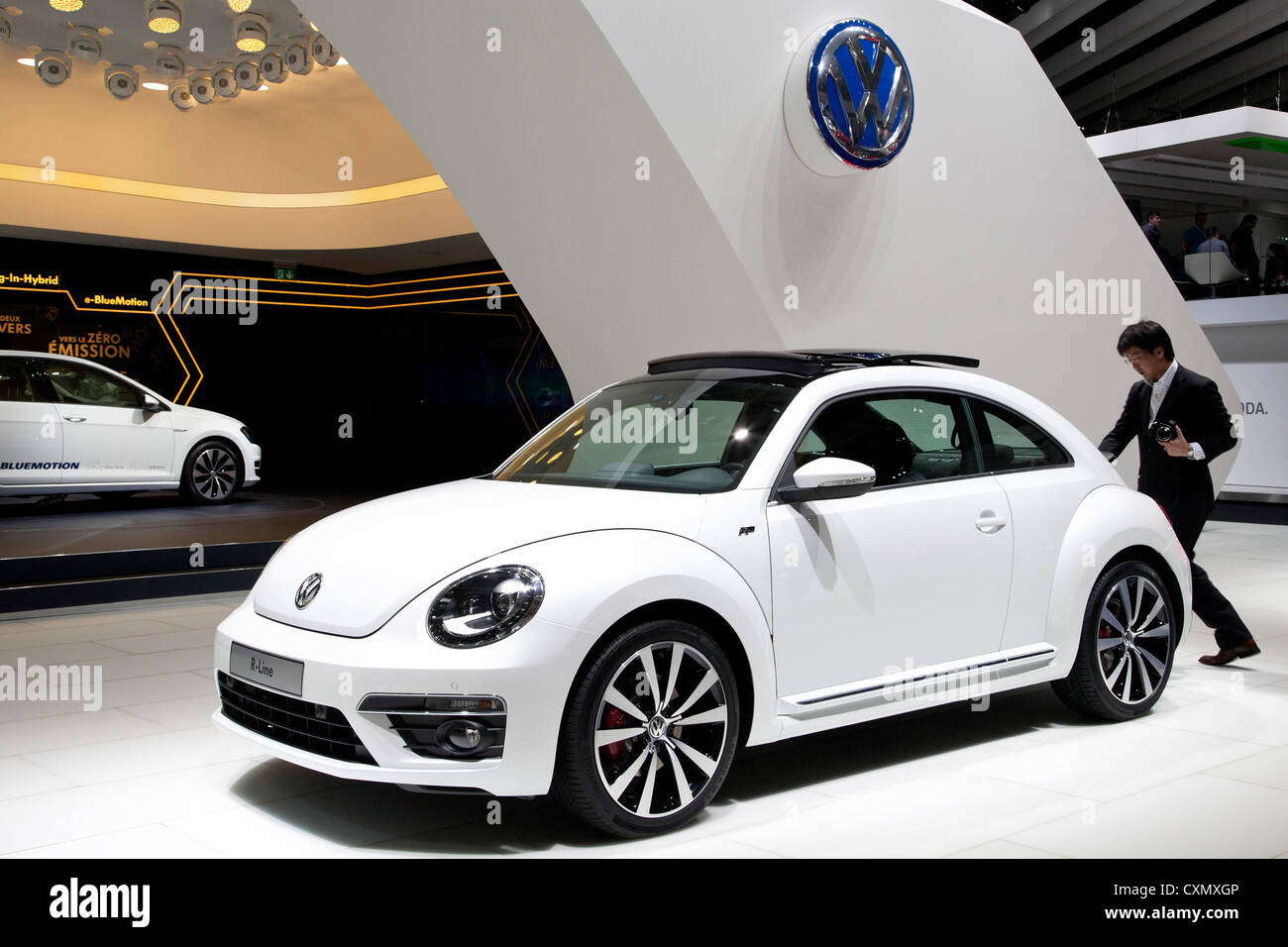 Volkswagen Beetle R-Line at the Paris Motor Show 2012 Stock Photo