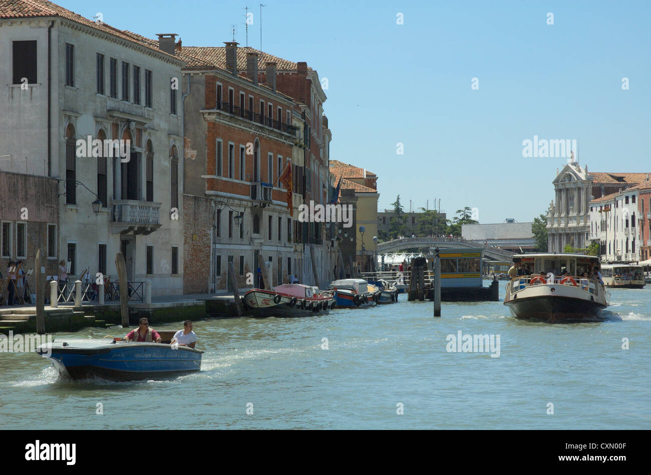 Grand Canal, Venice, showing the street Riva de Biasio along the canal ...