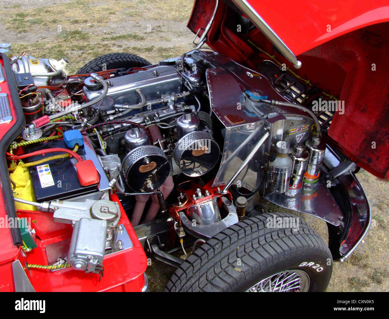 Red Triumph classic car Stock Photo - Alamy