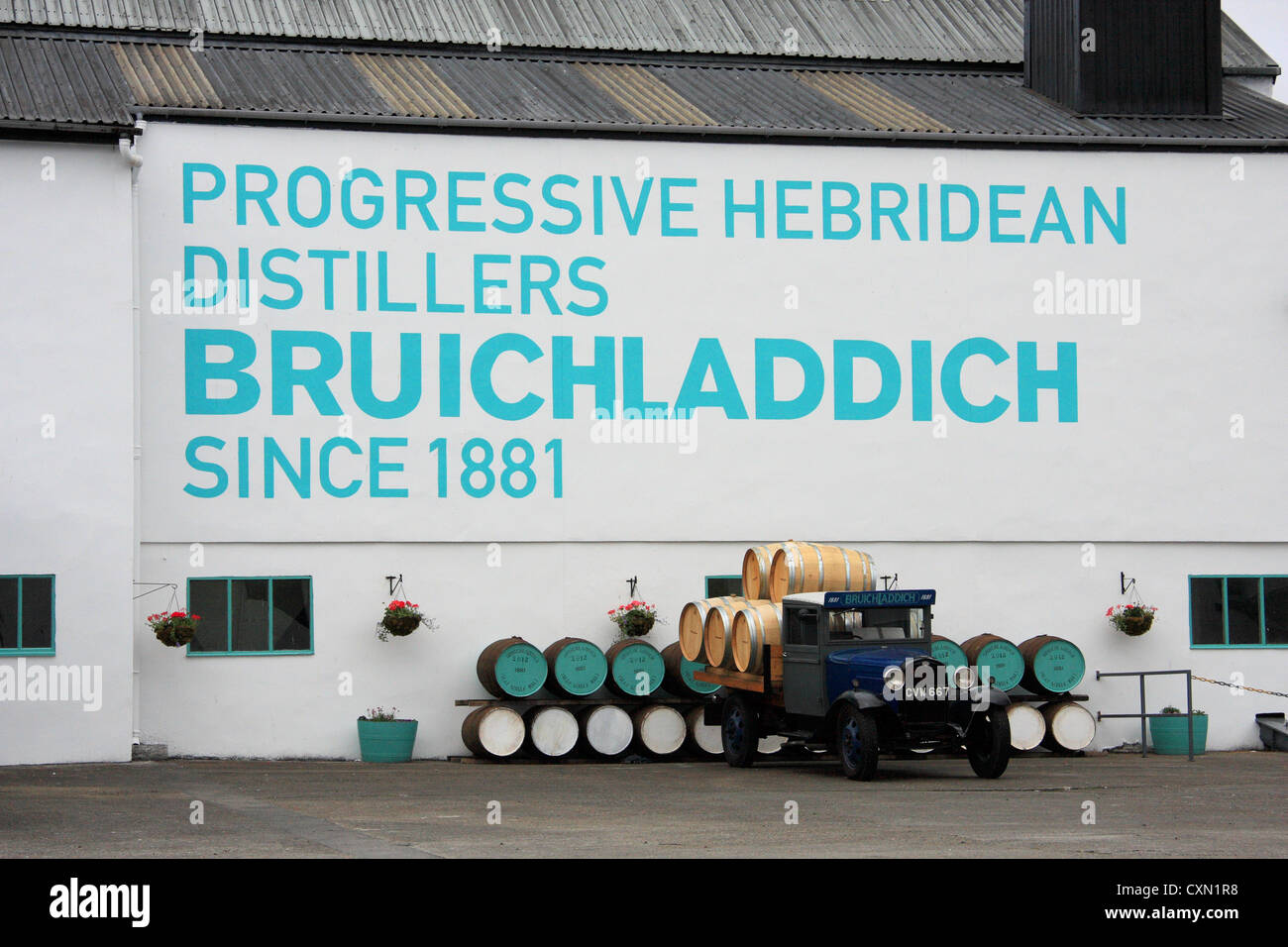 Bruichladdich malt whisky distillery, Islay, Inner Hebrides, Scotland Stock Photo
