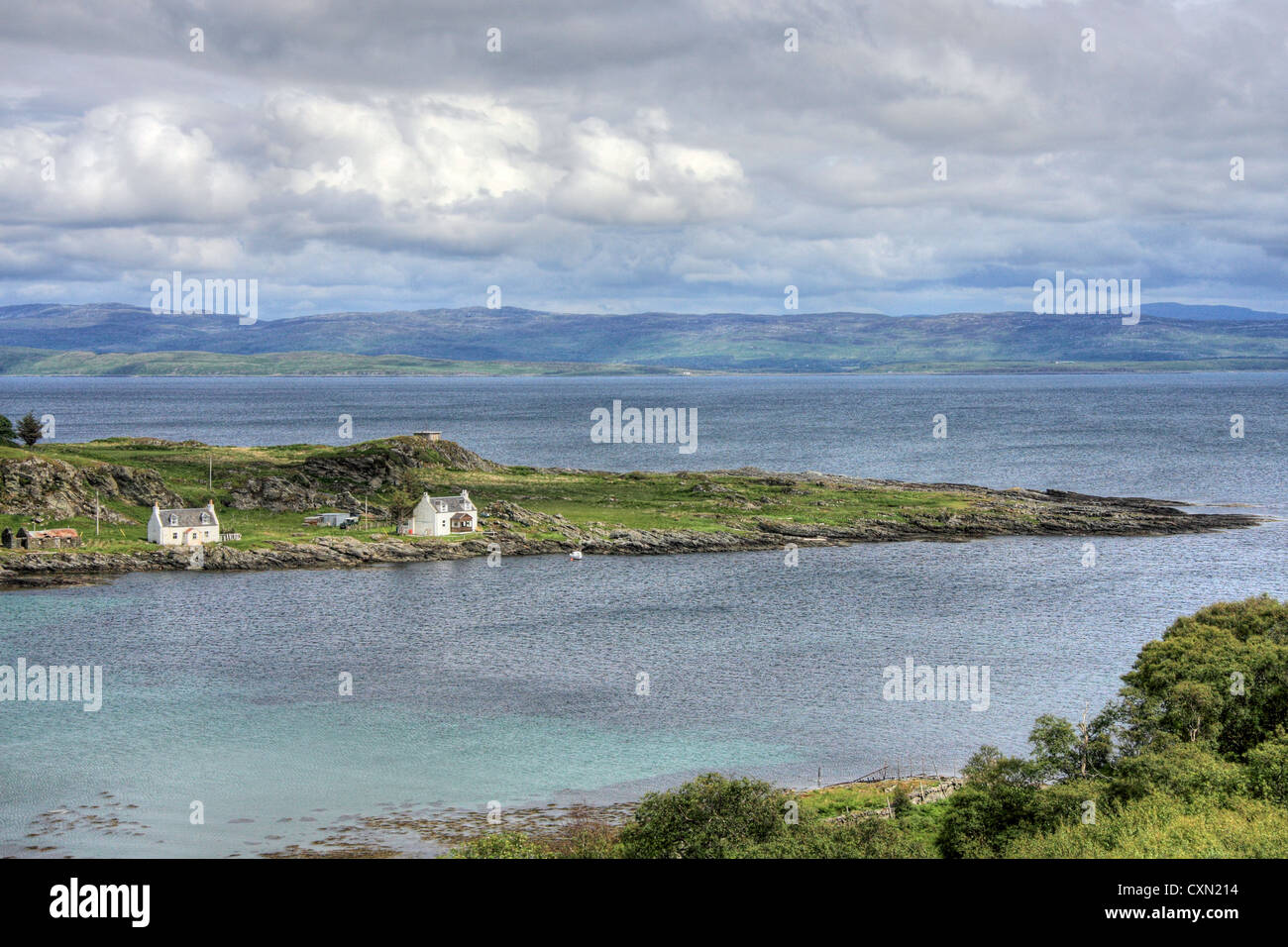 Tarbet on Isle of Jura, Southern Inner Hebrides, Scotland looking over towards the Scottish mainland Stock Photo
