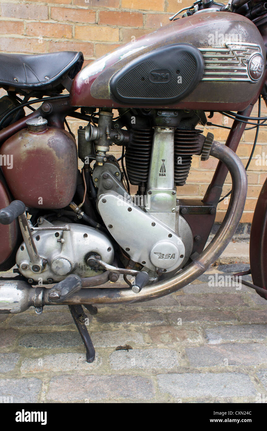 Old British classic vintage single cylinder BSA motorcycle Stock Photo -  Alamy