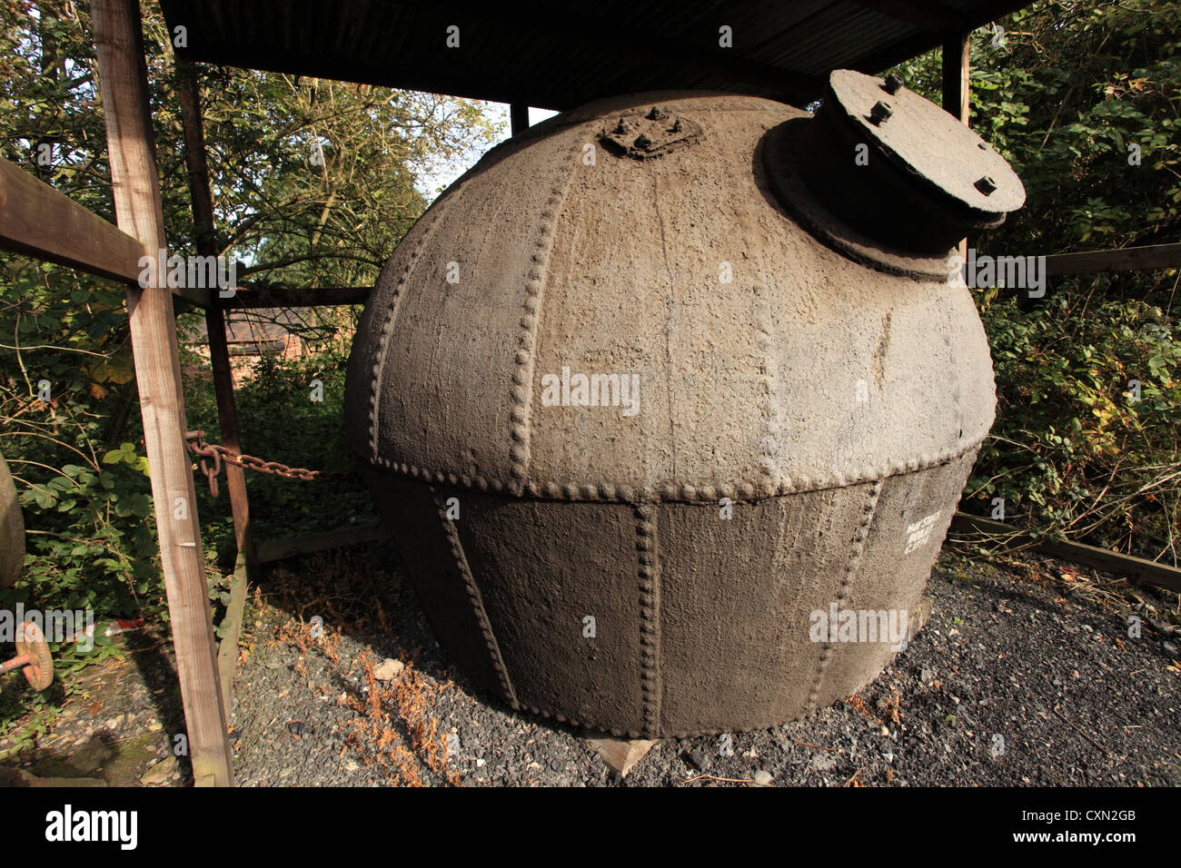 Haystack boiler as used in industry in the late nineteenth and early twentieth century UK, preserved in a poor state. Stock Photo
