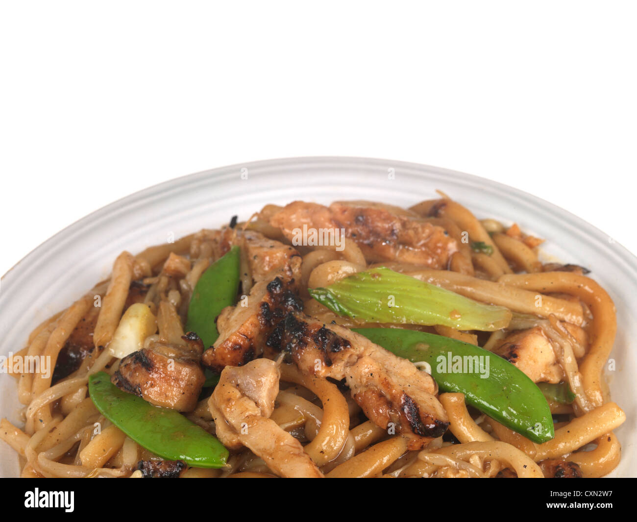Miso Yaki Chicken Udon Noodles Stock Photo Alamy