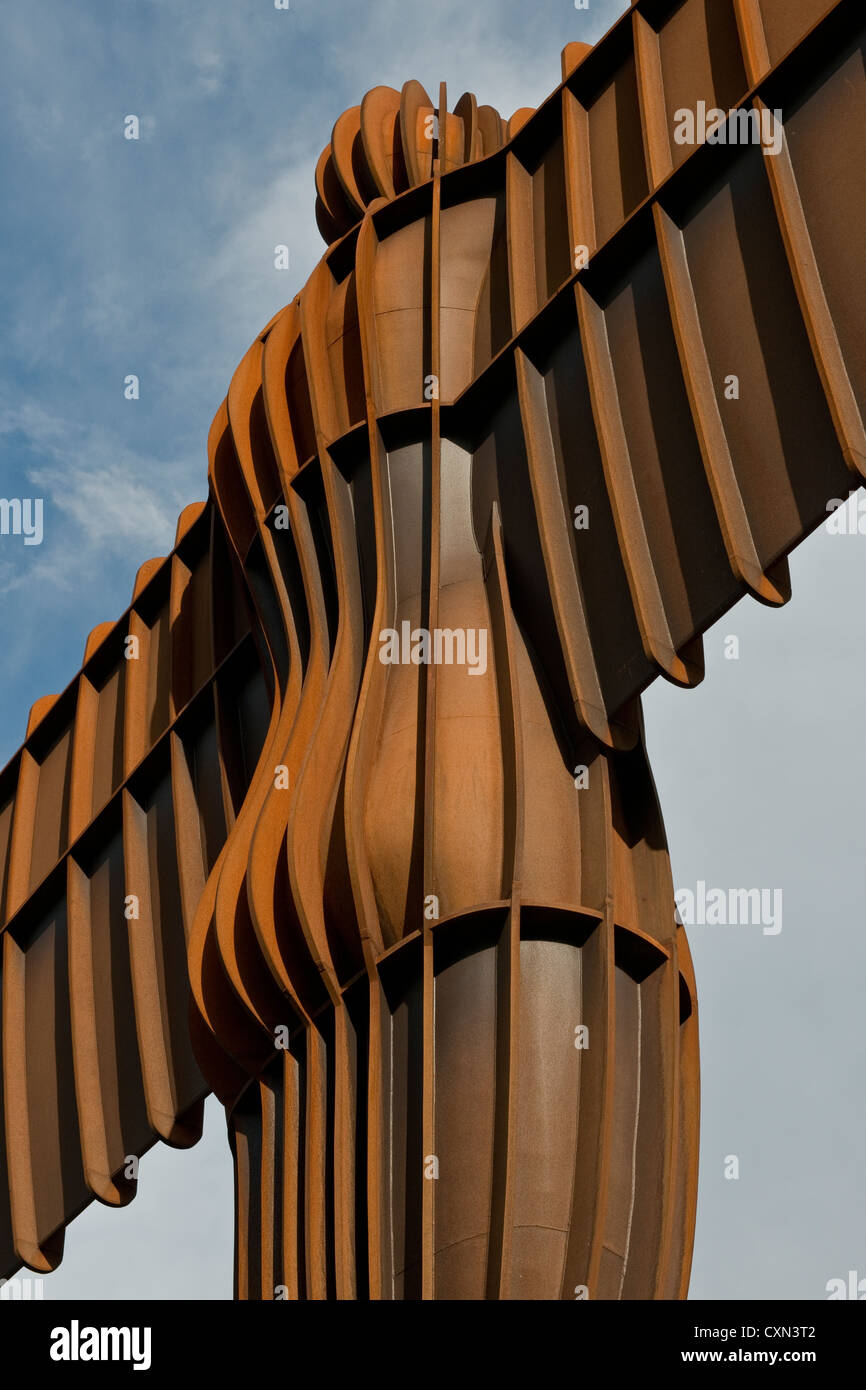 Details of the Angel of the North sculpture. Gateshead, Tyne and Wear Stock Photo