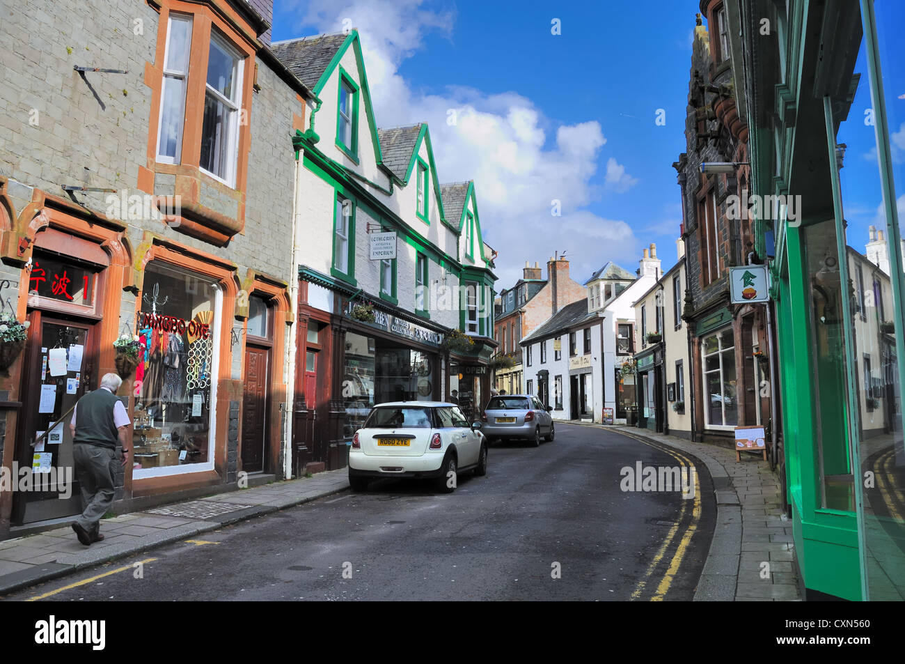 Street scene in Moffat, Dumfries and Galloway Stock Photo Alamy