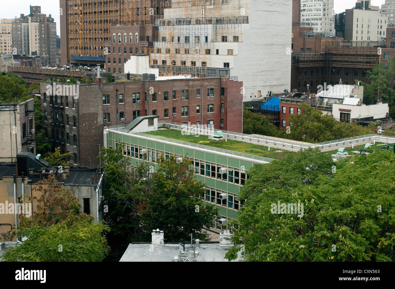 New york city rooftop farming aerial hi-res stock photography and ...