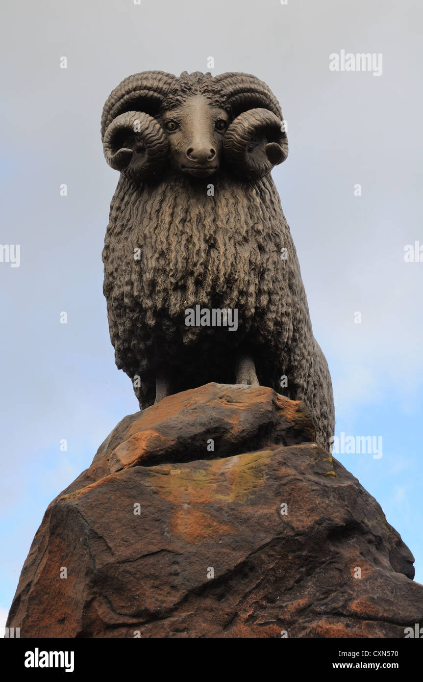 The famous Moffat ram Scottish borders Stock Photo Alamy