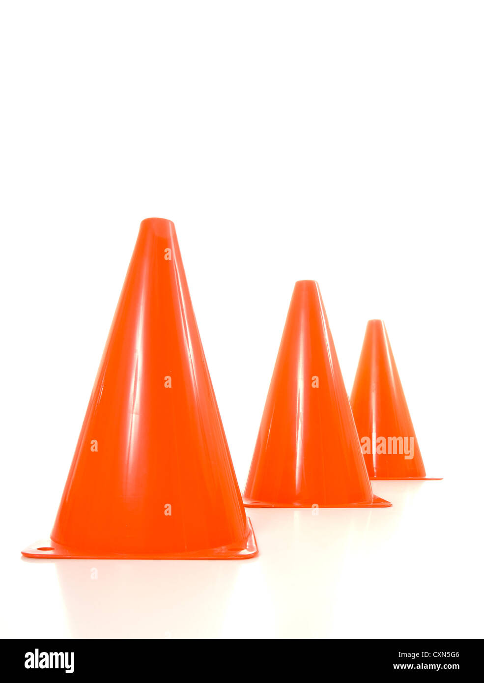 Row of traffic cones Cut Out Stock Images & Pictures Alamy