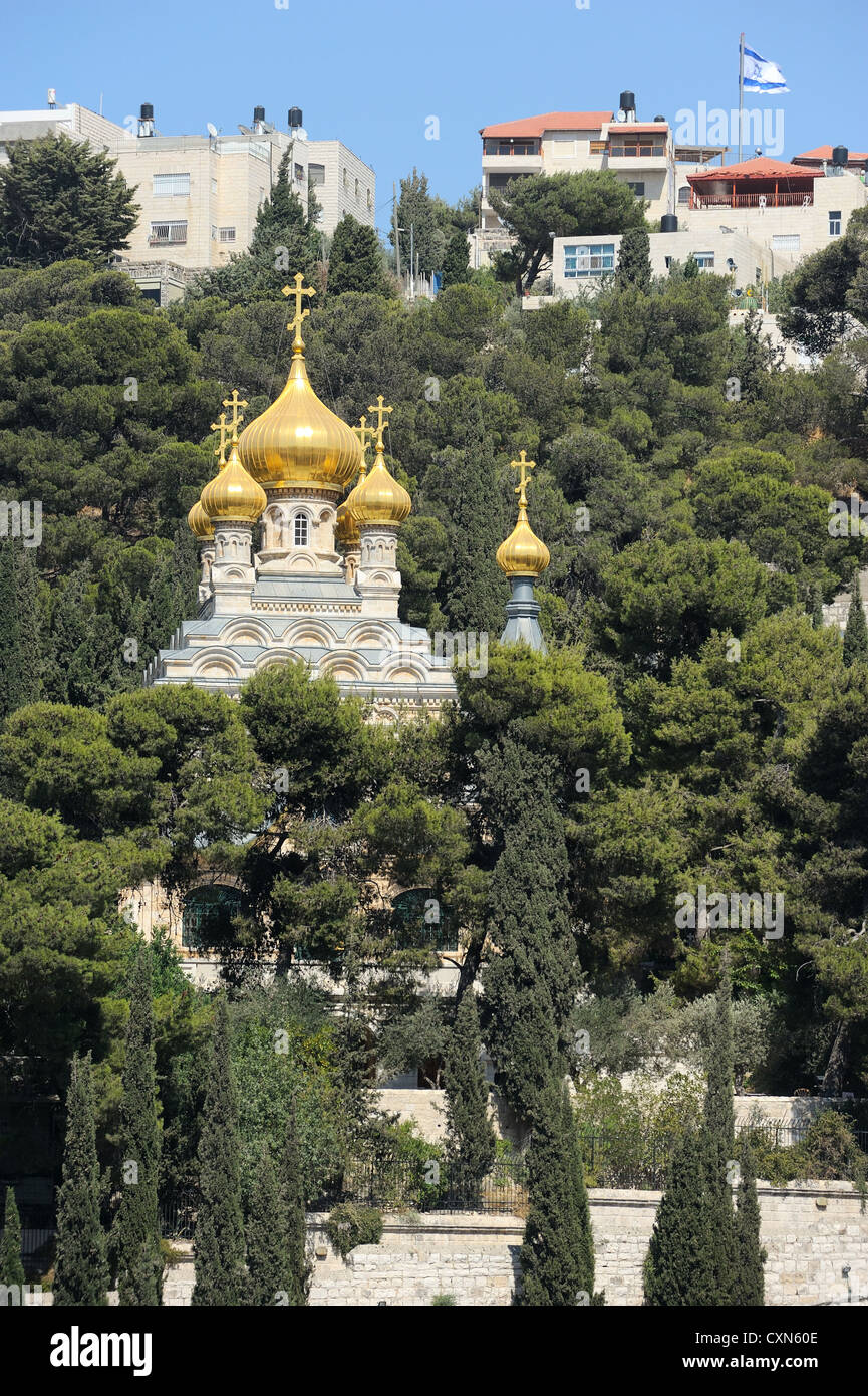 Mount of Olives, Church of Mary Magdalene, view from the walls of