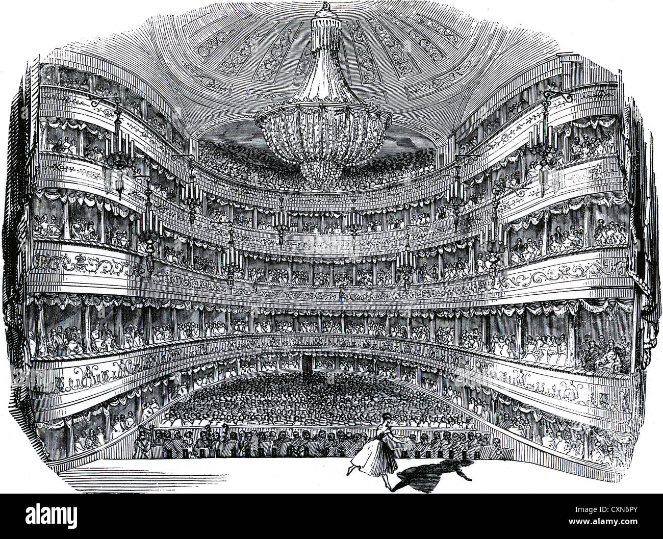HER MAJESTY'S THEATRE in June 1844 during a royal performance Stock Photo