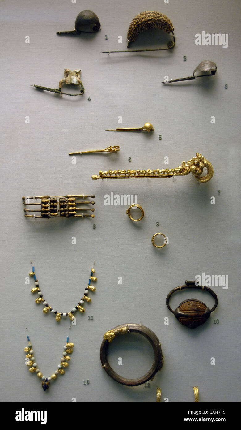Etruscan jewellery. 7th century BC. British Museum. London. England. United Kingdom. Stock Photo