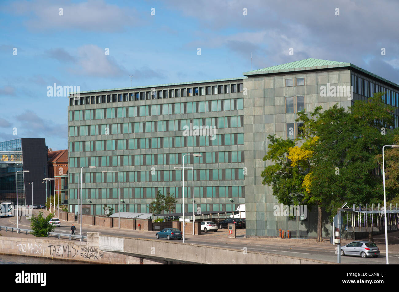 Government office buildings along Inderhavn canal at Slottsholmen