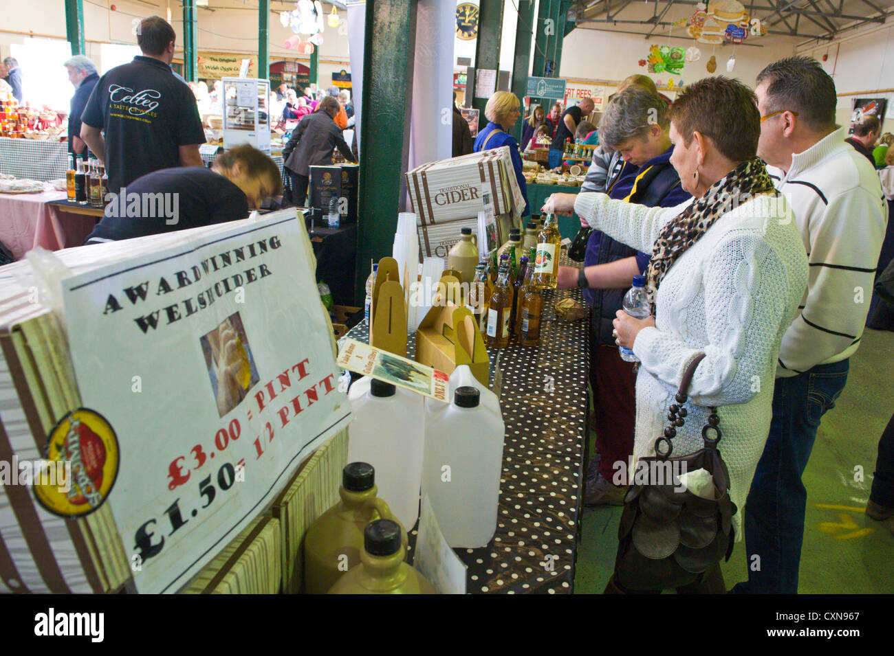 Cider for sale at Brecon Beacons National Park Food Festival in Market